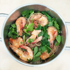 Steamed Prawns with Vermicelli
