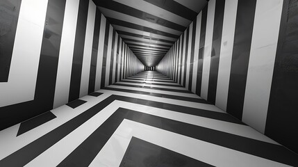 Naklejka premium Squares with a gradient overlay creating a tunnel effect, smooth transition from black to white, hd quality, digital illustration, classic and timeless, geometric precision, modern design.