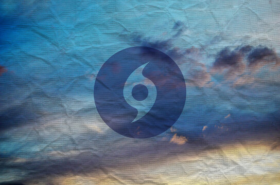 hurricane season sign on cloudy background	