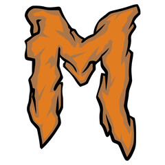 M Font Graffiti. Typography Adventure Letter Word