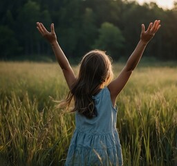 woman in the field / parise and worship girl