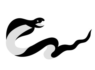 シンプルなコブラのシルエットイラスト素材