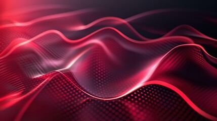 Obraz premium Craft a captivating image featuring abstract red and black light patterns creating a sense of movement and depth, against a gradient backdrop and a sleek metal-textured background.