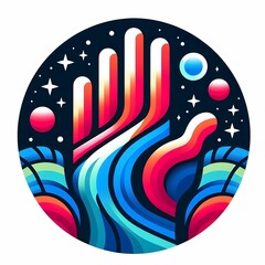 Obraz premium flat vector logo of hands illustrations