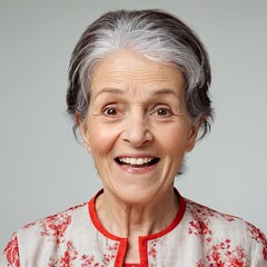 Happy Elderly Woman Smiling