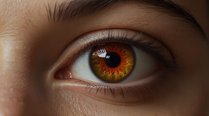 Obraz premium Fiery Gaze Intimate Portrait of a Human Eye created wi.generative.ai