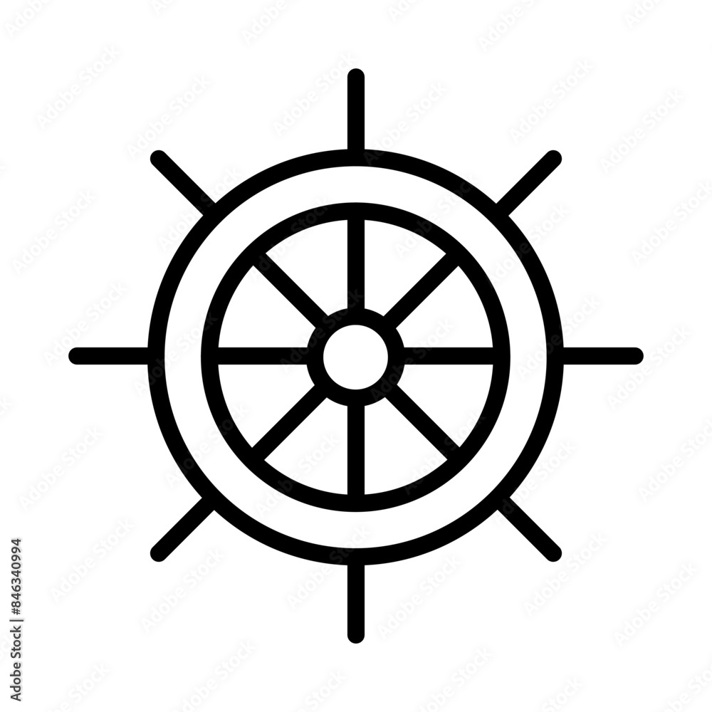 Poster steering wheel icon ideal for automotive and navigation themes