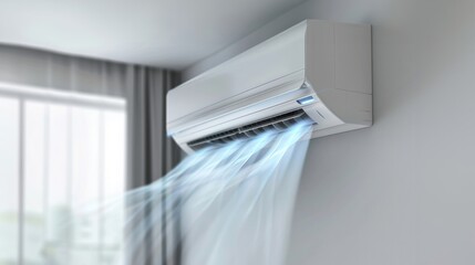 Cooling airflow from an air conditioning unit, enhancing the room's comfort