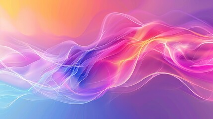 Illustrate the concept of creativity and innovation with a image of a vibrant color gradient wave background, ready to be customized for banner designs. 