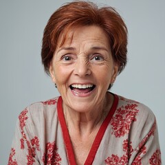 Happy Elderly Woman Smiling