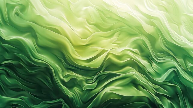 Illustrate the concept of sophistication with a image of a modern wallpaper adorned with a green fluid textured gradient background. 