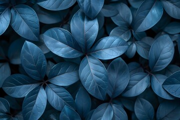 Vibrant Blue Foliage Pattern - Nature Background for Design, Poster, and Print Use