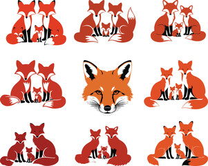 Fox Family silhouette