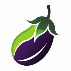 A vector logo brinjal silhouette vector with color