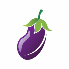A vector logo brinjal silhouette vector with color