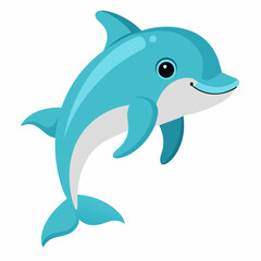 Fototapeta premium cute dolphin vector artwork illustration svg