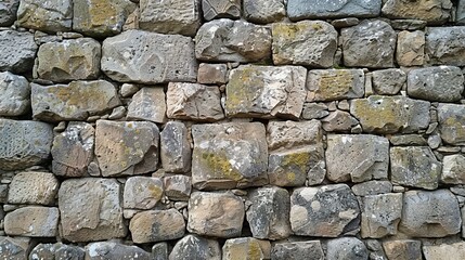 Obraz premium Weathered Stone Wall Ancient Brickwork Textured Background