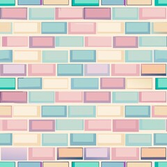 Seamless pattern of pastel-colored bricks creating a soft and playful effect, Generative AI