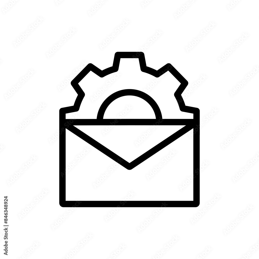 Poster email settings icon ideal for communication and configuration designs