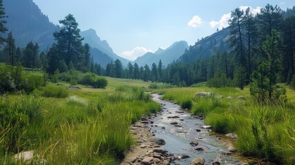 Obraz premium Cool Air in the Mountain Valley 