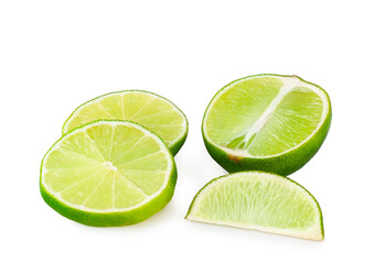 Lime slices isolated on a white background