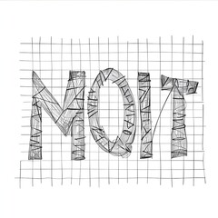 One continuous line of math words on white background generative ai