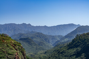 Kawaikini is the summit of the island's inactive central shield volcano, Mount Waialeale. Hanapepe Valley Lookout, Kauai, Hawaii. 
