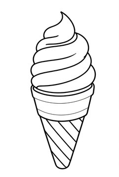 recommend clip art:  Ice cream cone Kids coloring page book art, line art, black and white illustration