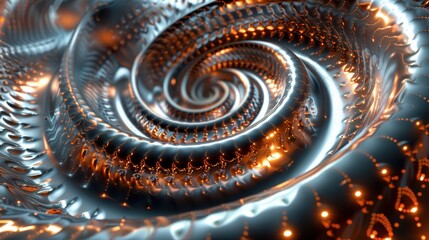 A spiral made of metal and gold