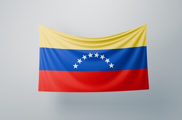 Venezuela Flag Waving Proudly. 3D Flag Banner Illustration image.