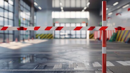 Obraz premium truck Parking lot, check post for traffic police