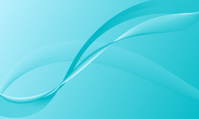 blue green lines wave curves with smooth gradient abstract background