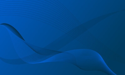 blue smooth lines wave curves on gradient abstract background
