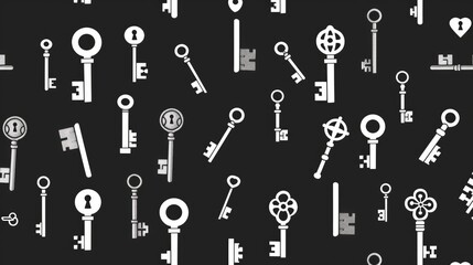 Obraz premium Some door keys aligned on old wooden surface, safety and security concept background