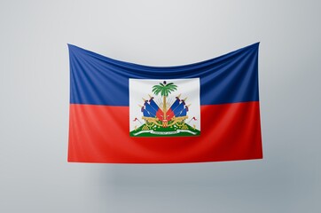 Obraz premium Haiti Flag Waving Proudly. 3D Flag Banner Illustration image.