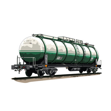 green train tanker on tracks clip art preview