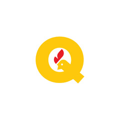 Letter Q chick logo vector template