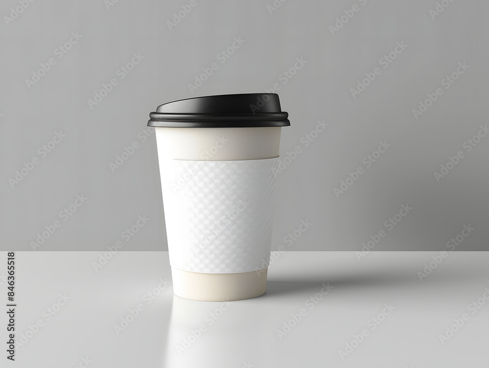 Wall mural Blank Paper Coffee Cup Mockup with isolated background