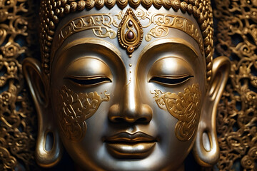 Burmese Buddha face close up