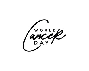 World Cancer Day Handwritten Calligraphy Illustration