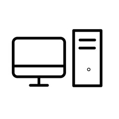 Desktop Computer Icon Ideal for Technology and Office Designs