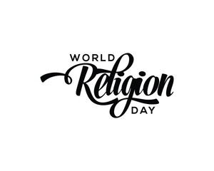 World Religion Day Handwritten Calligraphy Illustration