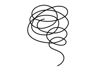 もやもやした感情を表すぐるぐる線のイラスト シンプルな感情表現素材