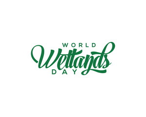 World Wetlands Day Handwritten Calligraphy Illustration