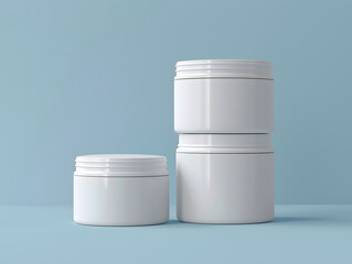 Obraz premium Plastic Cosmetic Jar Label Mockup