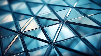 Fototapeta premium Futuristic Geometric Glass Curtain Architecture Closeup with Sharp Details