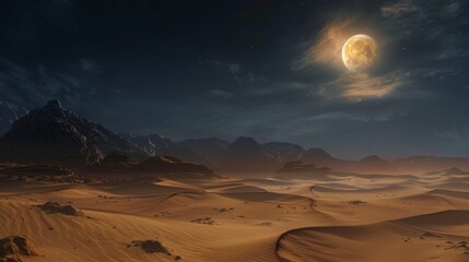Obraz premium Dark Night Sky in the Desert