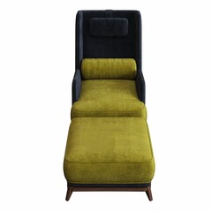 Naklejka premium armchair isolated on white background, interior furniture, 3D illustration, cg render