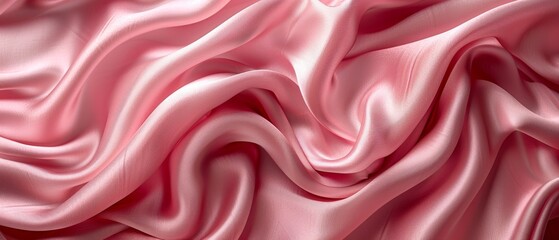 Obraz premium The elegance of the pink fabric surface background is wavy and soft, looking soft.