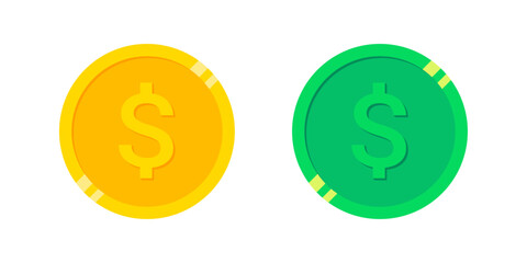 Dollar coin icon set vector illustration for web and app.